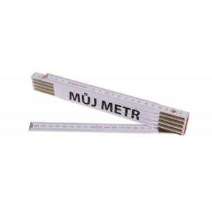Metr skládací dřevěný PROFI, CE, MŮJ METR, bílý, 2 m