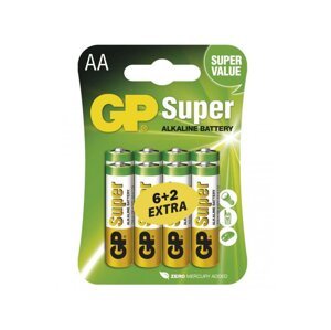 GP Super LR6 (AA), 6+2ks v blistru