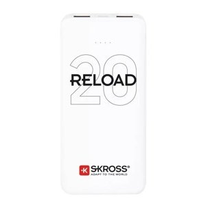 SKROSS PowerBank SKROSS Reload 20, 20000mAh, 2x 2A výstup, microUSB kabel, bílý