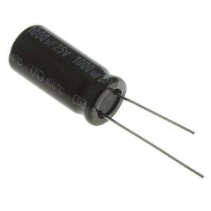Elektrolytický kondenzátor radiální E 1000uF/25V 10x20 RM5 105°C low ESR Panasonic EEUFR1E102