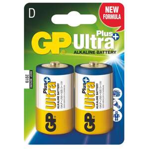 Alkalická baterie GP Ultra Plus LR20 (D), 2 ks v blistru