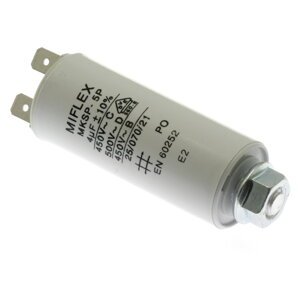 Rozběhový kondenzátor I15KV 4uF/450V ±10% Faston 6.3mm Miflex I15KV540K-B