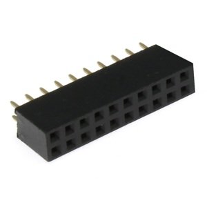 Dutinková lišta dvouřadá 2x10 pinů RM2.54mm pozlacená přímá Xinya 114-A-D S 20G [D 5.7mm]