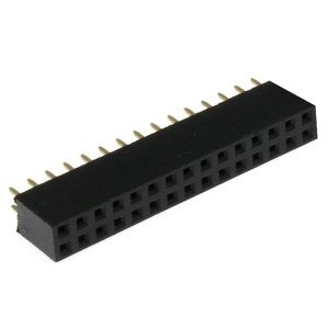 Dutinková lišta dvouřadá 2x10 pinů RM2.54mm pozlacená přímá Xinya 114-A-D S 30G
