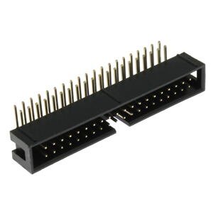Konektor IDC pro ploché kabely 40 pinů (2x20) RM2.54mm do DPS úhlový 90° Xinya 118-A 40-G R K