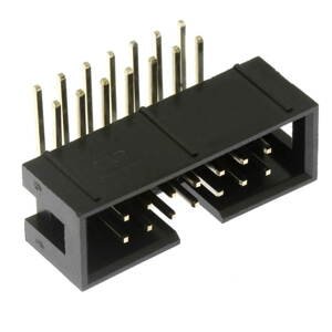 Konektor IDC pro ploché kabely 14 pinů (2x7) RM2.54mm do DPS úhlový 90° Xinya 118-A 14 G R K