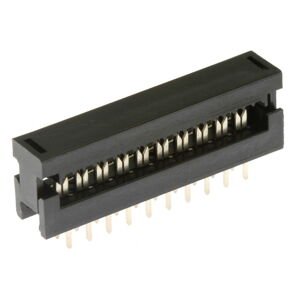Konektor IDC pro ploché kabely 20 pinů (2x10) RM2.54mm samořezný do DPS přímý Xinya 123-20 G K