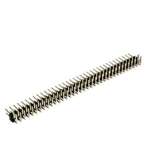 Lámací kolíková lišta dvouřadá 2x36 pinů RM2.54mm pozlacená úhlová 90° Xinya 112-A-D R 72G