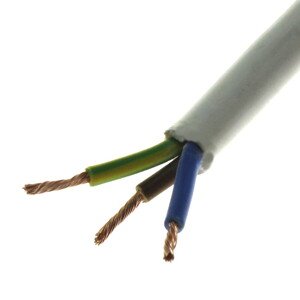 Flexibilní kabel trojlinka CYSY 3x1.5mm kulatý bílý H05VV-F 500V