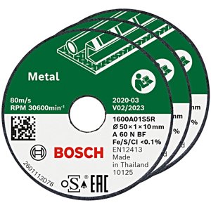 BOSCH 50x10mm dělící kotouč na nerez Metal (3 ks)