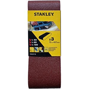 STANLEY STA33116 brusný pás 75x457mm (3 ks)
