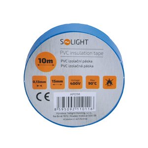 SOLIGHT AP01M izolační páska, 15mm x 0,13mm x 10m, modrá