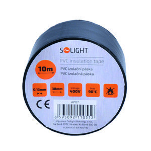SOLIGHT AP07 izolační páska, 38mm x 0,13mm x 10m, černá