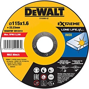 DeWALT DT43905 115x22,23mm řezný kotouč na nerez EXTREME - Long Life