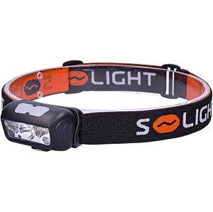 SOLIGHT WN40 LED čelová nabíjecí svítilna, 150 + 100lm, bílé a červené světlo, Li-ion, USB